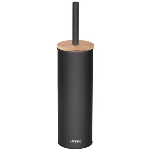 Йоржик для унітазу з підставкою Ardesto Minimalism чорний 9,5*27,5/38см