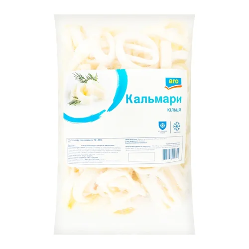 Кальмар Aro кільця свіжоморожені глазуровані 800г