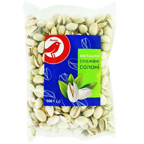 АШАН Фісташки смажені солоні 500г