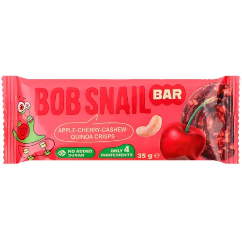 Батончик Bob Snail яблуко-вишня-кеш’ю-кіноа 35г