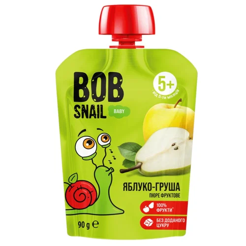 Пюре дитяче Snail Bob яблуко-груша 90г