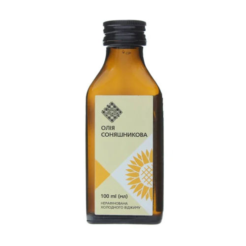 Олія Соняшникова Нерафінована Холодного Віджиму, 100 мл