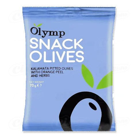 Оливки Olymp каламата з апельсиновою цедрою та травами без кісточки, 70г