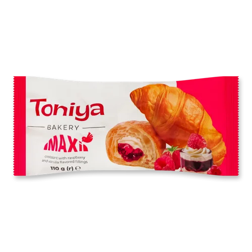 Круасан з Наповнювачами Зі Смаком Малини Та Ванілі Maxi Toniya, м/у 110г