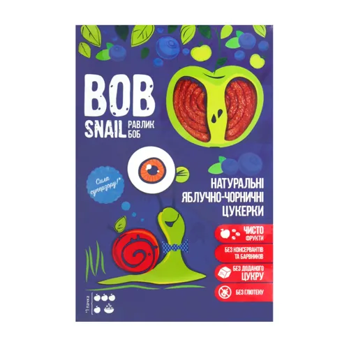 Цукерки натуральні яблучно-чорничні Bob Snail к/у 60г