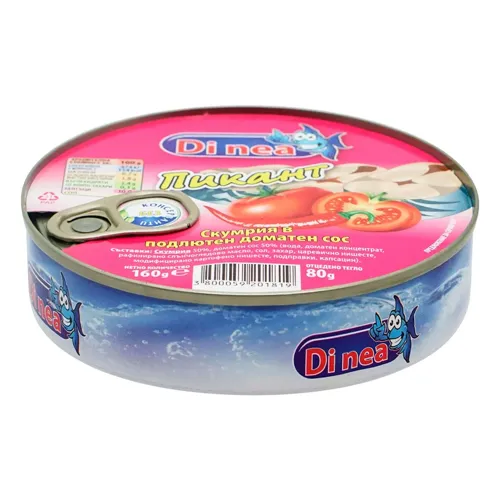 Скумбрія Di Nea в гострому томатному соусі 160г