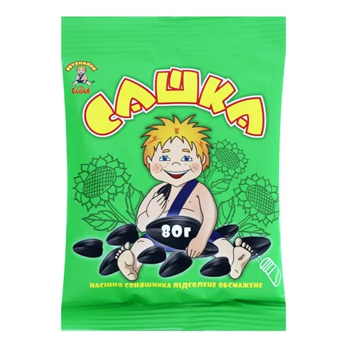 Насіння соняшника обсмажене підсолене Сашка Вкусняшки от Сашки м/у 80г