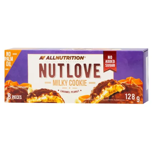 Печиво AllNutrition Nutlove з карамеллю та арахісом в молочному шоколаді 128г