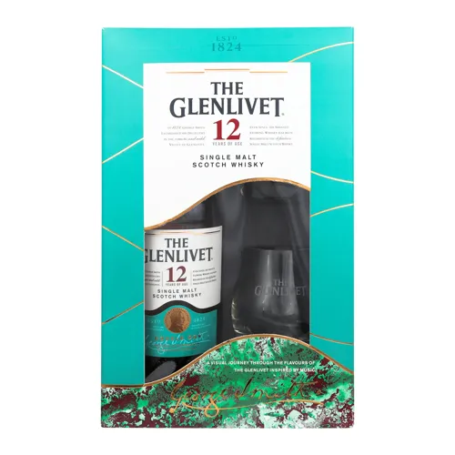 Віскі The Glenlivet Founder's Reserve 12 років 40% 0,7л + 2 склянки в подарунковій упаковці