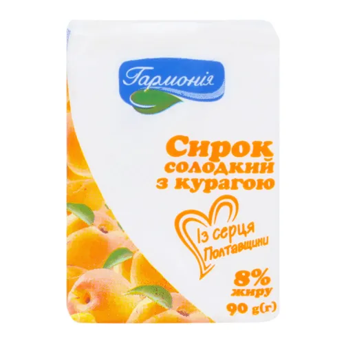 Сирок 8% солодкий з курагою Гармонія м/у 90г