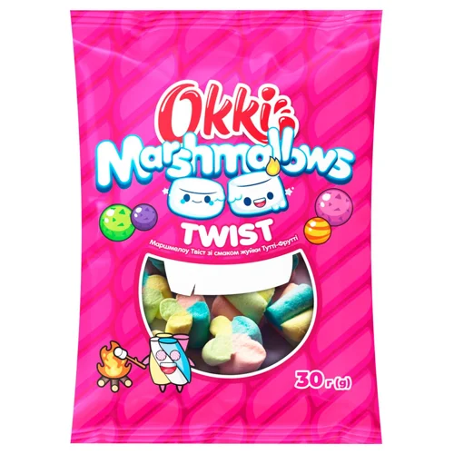 Маршмеллоу Okki Twist Тутті-Фрутті 30г