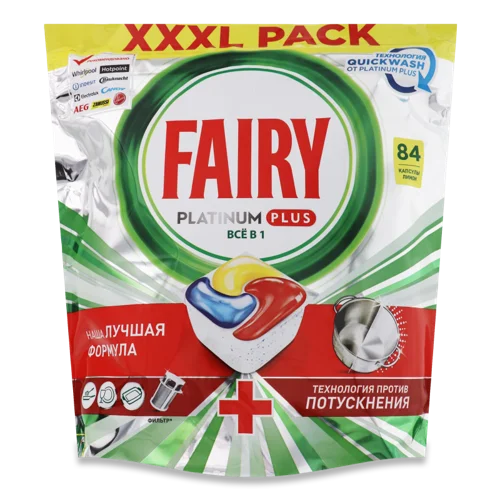 Засіб для Миття Посуду В Посудомийних Машинах В Капсулах Все В 1 Platinum Plus Fairy, 84 шт