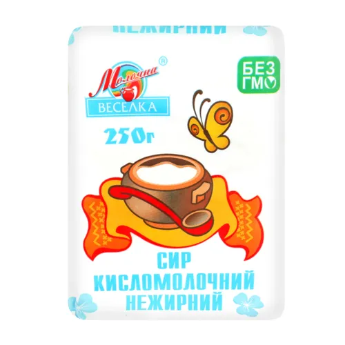 Сир кисломолочний нежирний Молочна веселка м/у 250г