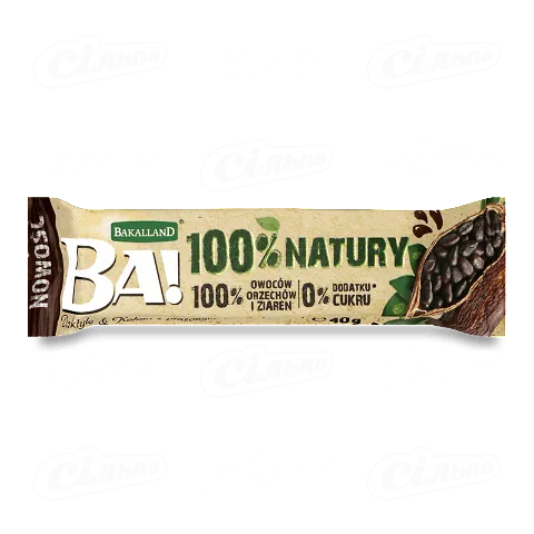 Батончик Ba! фініковий какао-арахіс-овес без цукру, 40г
