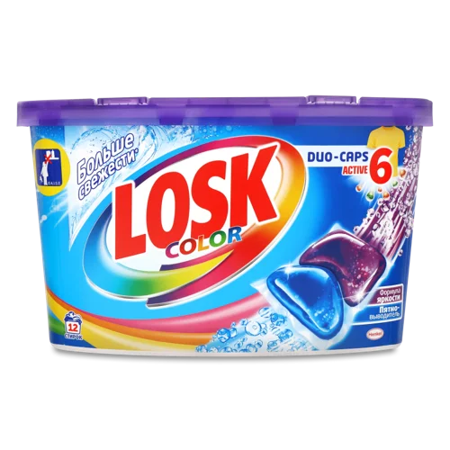 Пральні Капсули Duo-Caps Active 6 Color Losk, 12 шт