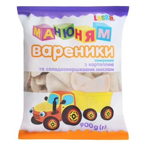 Вареники з картоплею і солодковершковим маслом Ма-ню-ням Laska м/у 900г