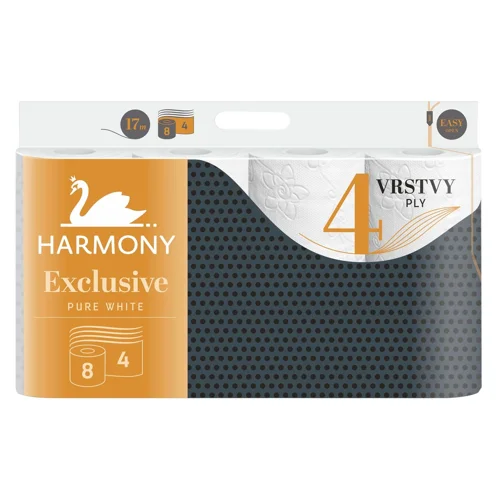 Туалетний папір Harmony Pure White 4-шаровий 8шт