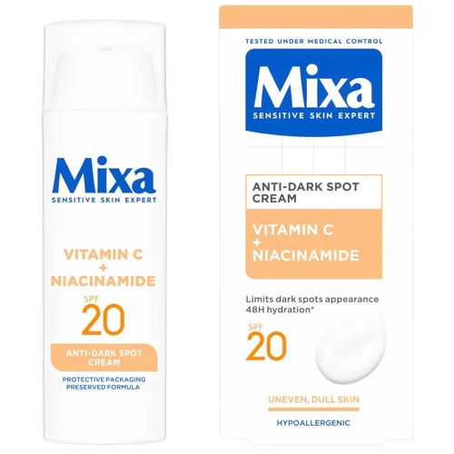 Крем для обличчя Mixa Vitamin C + Niacinamide зволожувальний проти пігментних плям SPF20 50мл