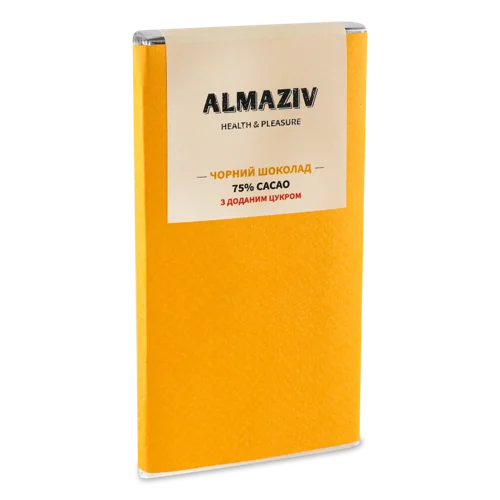 Шоколад Чорний 75% Вищого Ґатунку Almaziv, 80г