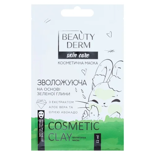 Маска для обличчя Beauty Derm Зволожуюча на основі зеленої глини 12мл