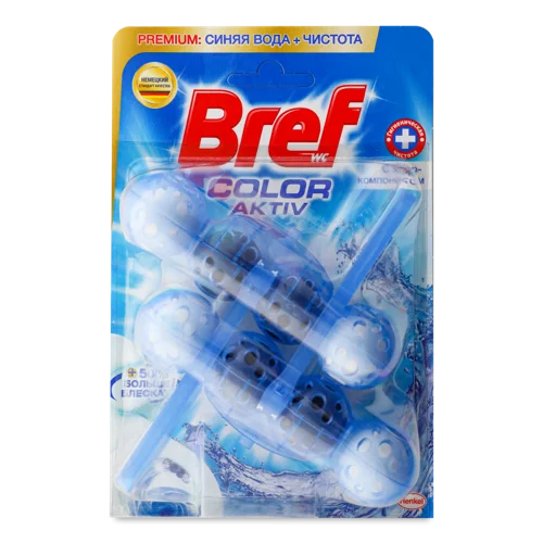 Блок Для Очищення Унітазу Хлор Color Aktiv Bref 2x50г