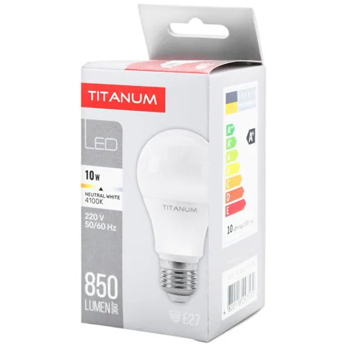 Лампа світлодіодна Titanum A60 10W E27 4100K