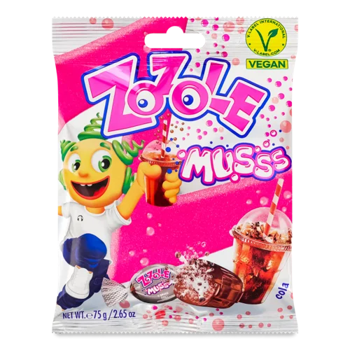 Цукерки Карамельні З Шипучою Начинкою, Смак Коли, Musss Zozole, в/ґ, 75г