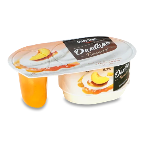 Йогурт Десертний З Персиковим Наповнювачем Fantasia Деліссімо, 6.3% ст 118г