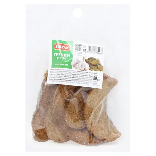 Грінки Sultan житні з часником 80г
