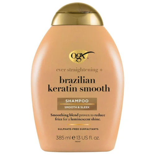 Шампунь Ogx® Brazilian Keratin Smooth Розгладжуючий для зміцнення волосся 385мл