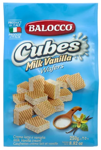 Вафлі Milk vanilla Cubes Balocco м/у 250г