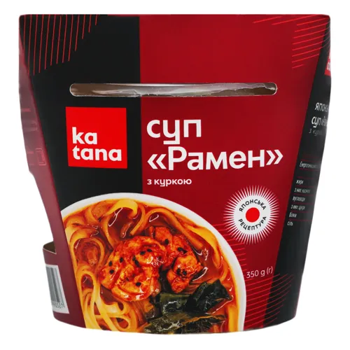 Суп японський з куркою Рамен Katana охол к/у 350г