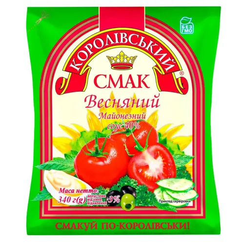 Соус майонезний Королівський смак Весняний 40% 380г