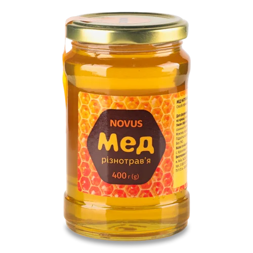 Мед Натуральний Квітковий Різнотрав'я Novus, скляна банка, 400г