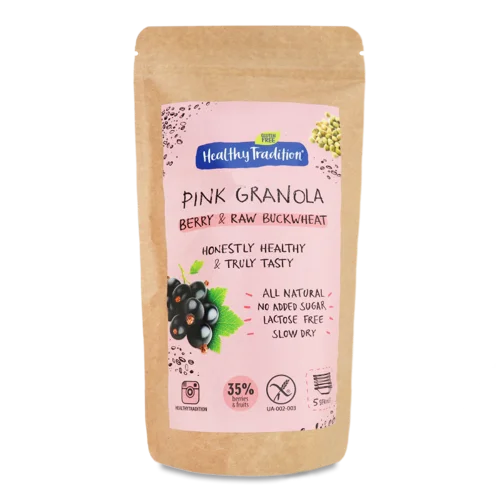 Сніданок Сухий Ягода, Органічна Зелена Гречка, Pink Granola, В/Ґ, 160г