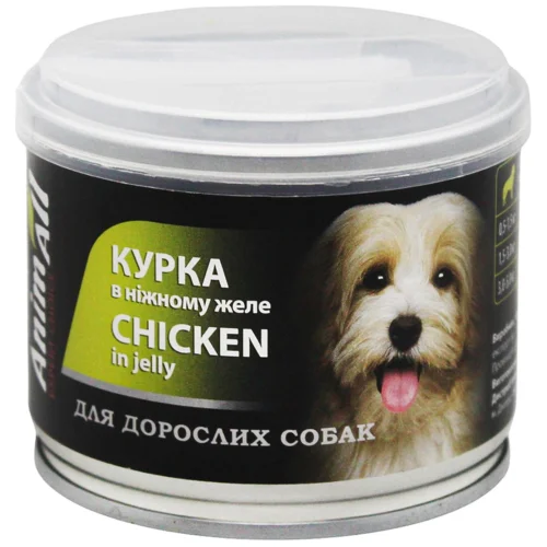Корм вологий AnimAll Курка в ніжному желе для дорослих собак 85г