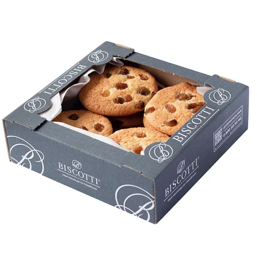Печиво Biscotti Американське з родзинками в коробці (~400г)