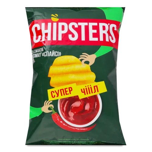 Чипси Картопляні Хвилясті Томат Спайсі Chipster's, м/у 95г