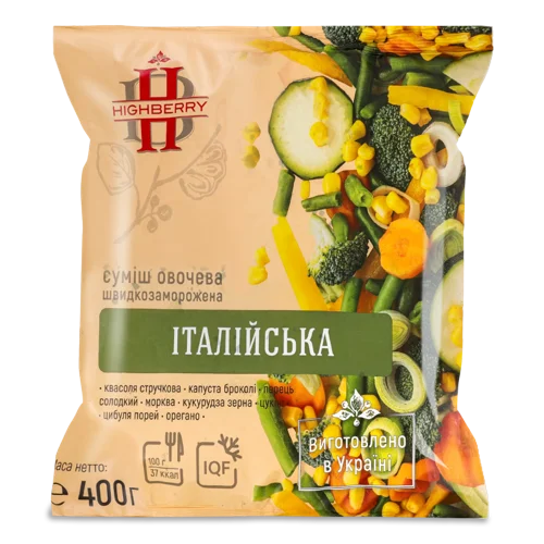 Овочева Суміш Швидкозаморожена Італійська, м/у 400г