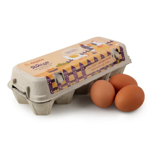 Яйце Куряче Харчове Столове Вищого Ґатунку, Картонна Упаковка, 10 Шт.