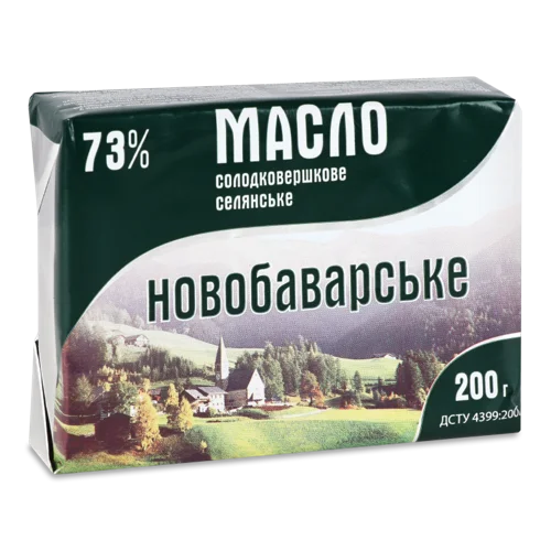 Масло Солодковершкове 73% Селянське Новобаварське м/у, 200г