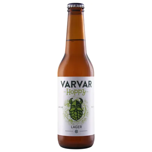 Пиво 0.33л 5% світле нефільтроване непастеризоване Hoppy Lager Varvar