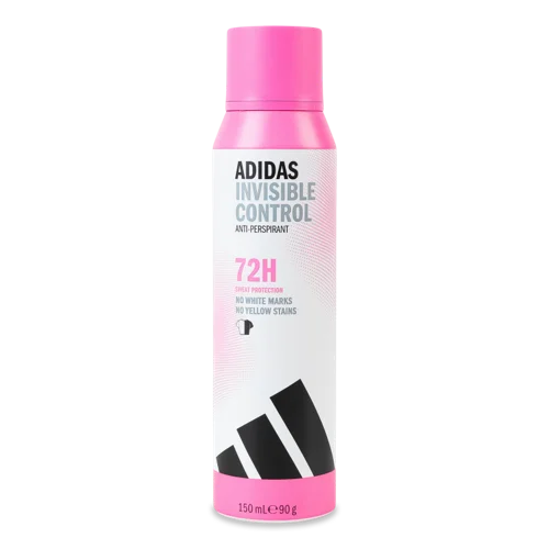 Дезодорант-антиперспірант для жінок спрей Invisible Control Adidas, 150 мл