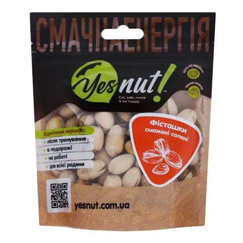 Фісташки смажені солені Yesnut! д/п 80г