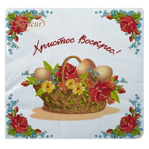 Серветка La Fleur Квітковий кошик 33х33см 18шт