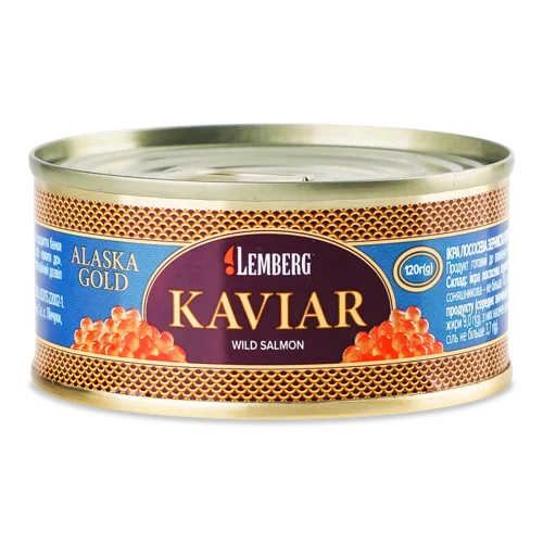 Ікра Лососева Зерниста Горбуші Вищого Ґатунку, з/б 120г