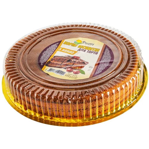 Коржі Домашні продукти бісквітні з какао для торта 400г