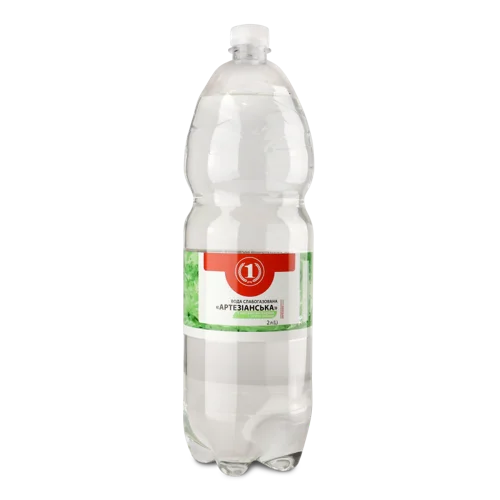 Вода Слабогазована З Екстрактом Лимона, М'яти Імбиру, Артезіанська ТМ '1', п/пл 2л