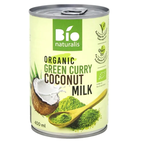 Молоко кокосове Bionaturalis з зеленим карі органічне 400мл
