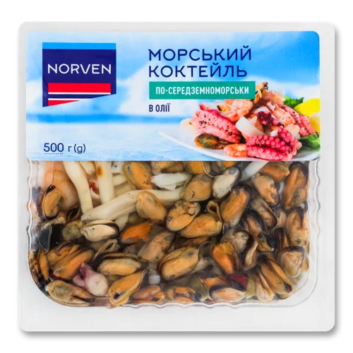 Морський Коктейль В Олії По-Середземноморськи Norven, В/К, Лоток 500г